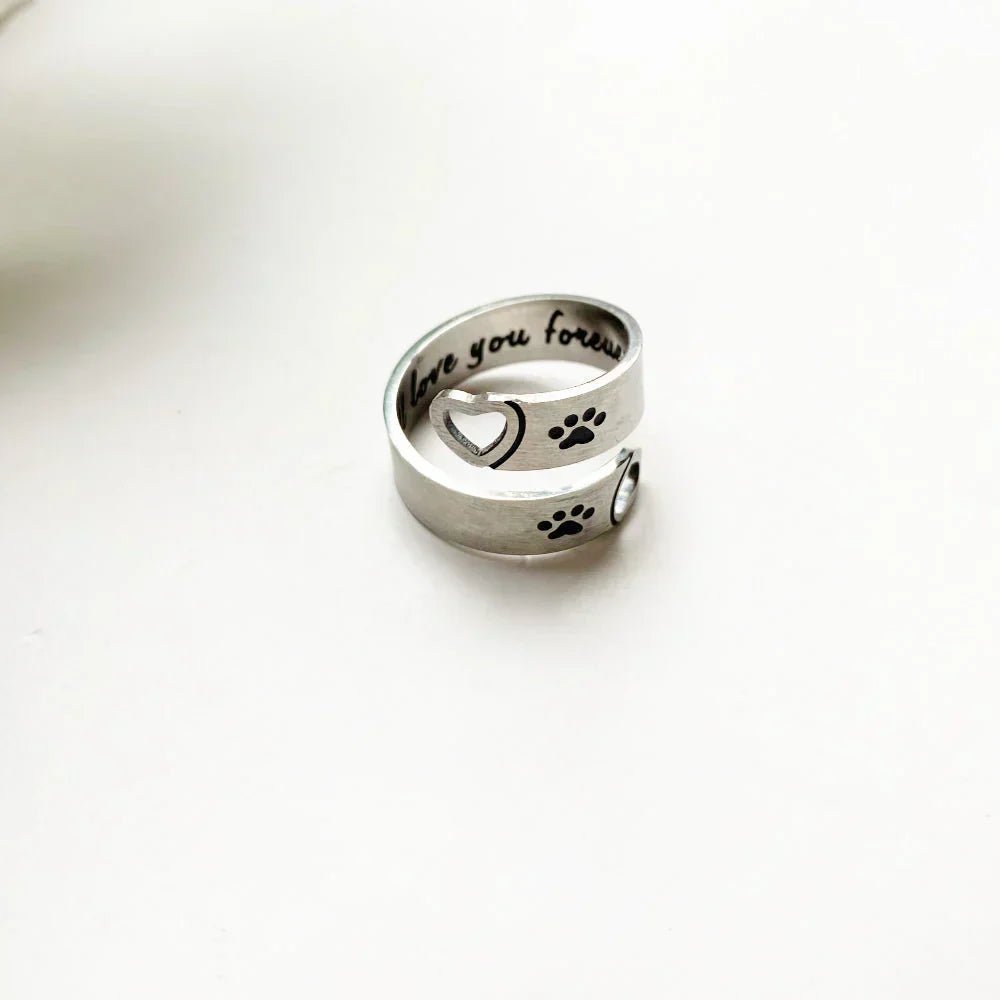 Byrne™ | Adjustable Ring with Paw and Heart