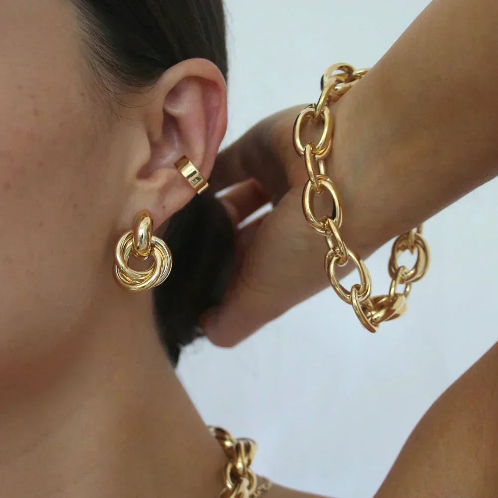 Interlock™ | Gold Fashion Earrings