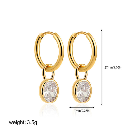 Elara™ | Vintage Gold Crystal Round Earrings
