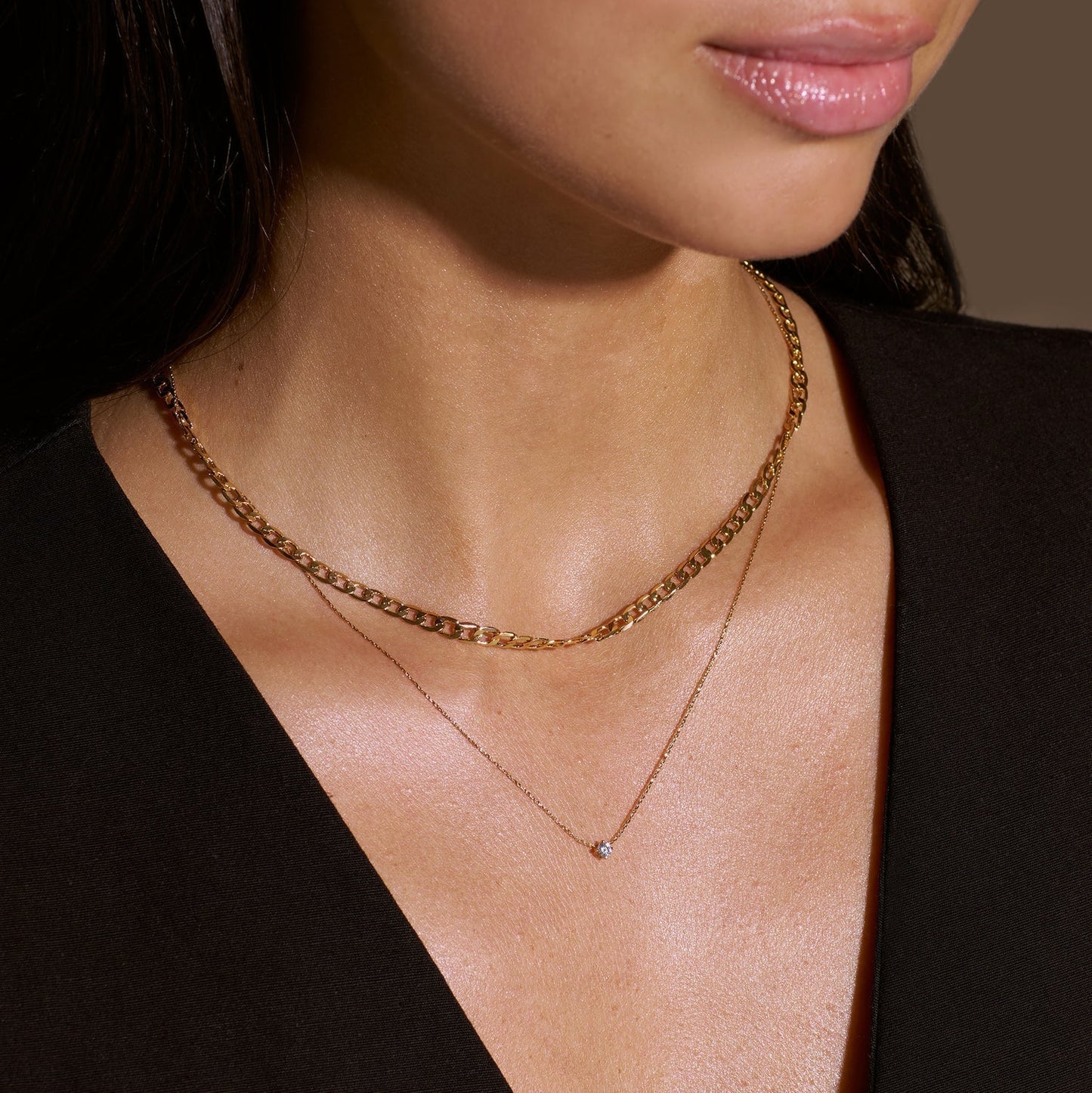 Vero™ | Flat Link Gold Curb Chain Necklace
