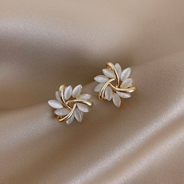 Lila™ | Elegant White Opal Earrings for Women