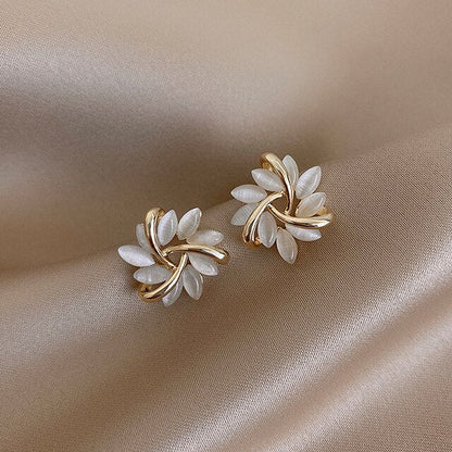 Lila™ | Elegant White Opal Earrings for Women