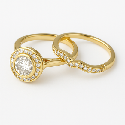 Bjorn™ Ring Set | Vintage Gold and Zircon