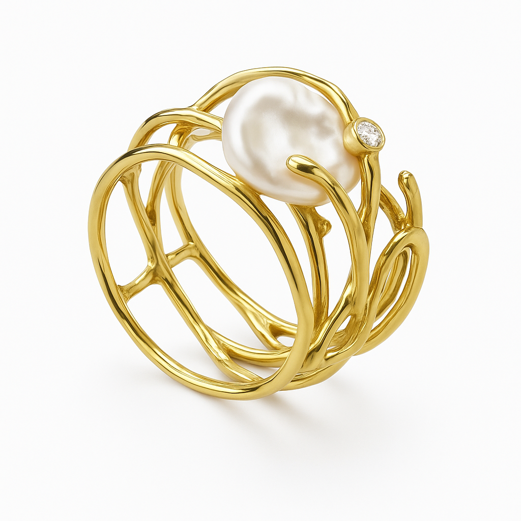 Lunara™ | Delicate Vintage Gold Ring for Women with Pearls