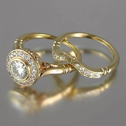 Bjorn™ Ring Set | Vintage Gold and Zircon